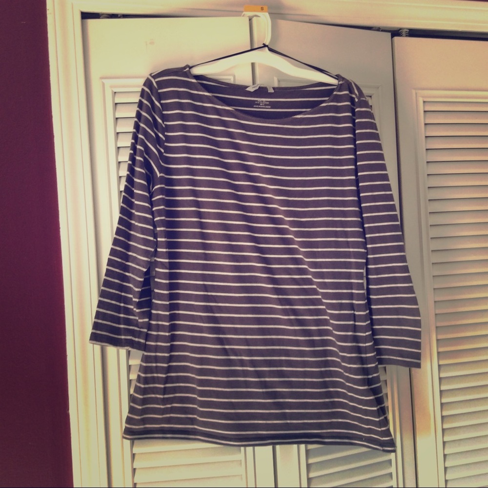 Gray and White Stripped Shirt